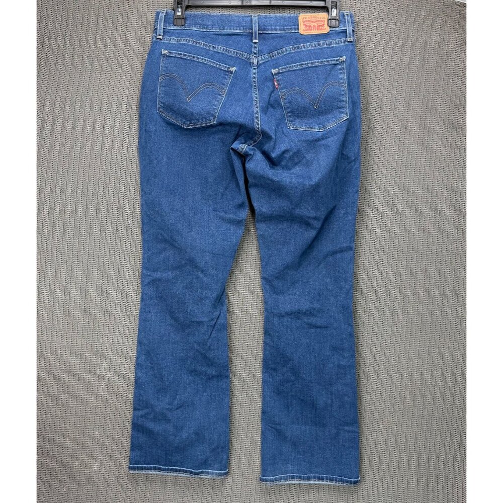 Levis Womens W32 L32 Blue Curvy Bootcut Mid-Rise Denim Jeans Stretch - Picture 2 of 13